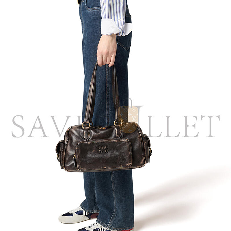 MIU MIU POCKET NAPPA LEATHER TOP-HANDLE BAG 5BB179 (32*19*14cm) MIU MIU POCKET NAPPA LEATHER TOP-HANDLE BAG 5BB179 (32*19*14cm)